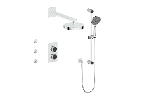 Vogt Mond 3-way Thermostatic Shower Kits With Body Jets