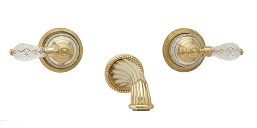 Phylrich REGENT CUT CRYSTAL Wall Lavatory Set Cut Crystal Handles WL181