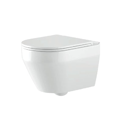 Alps Aaron Wall-Mounted Toilet Dual Flush 1.6/1.1 gpf - KW-9009WT With Seat - Glossy White