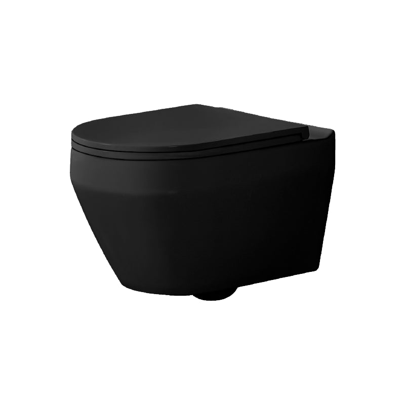 Alps Aaron Matte Black Wall-Mounted Elongated Toilet Dual-Flush 1.6/1.1 gpf with Seat & Geberit Carrier