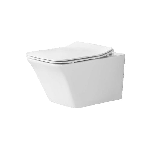 Alps- Jewel Wall-Mounted Toilet Dual Flush 1.6/1.1 gpf - KW-9011WT With Seat - Glossy White