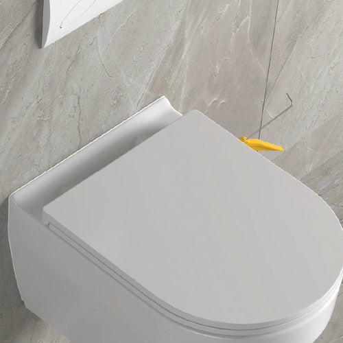 Alps Aaron Wall-Mounted Toilet Dual Flush 1.6/1.1 gpf - KW-9009WT With Seat - Glossy White