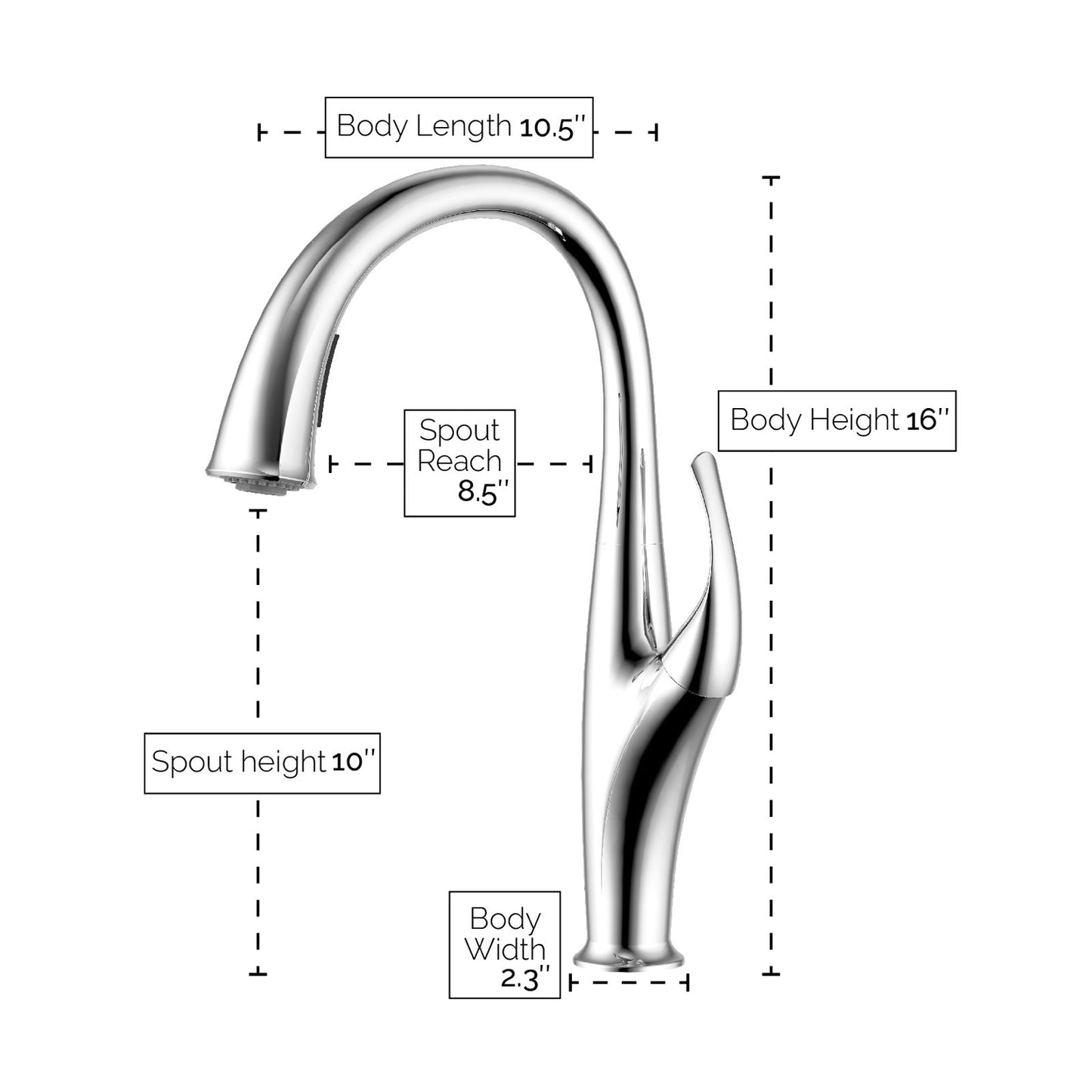 VISENTIN Modern Pull-Down Kitchen Faucet