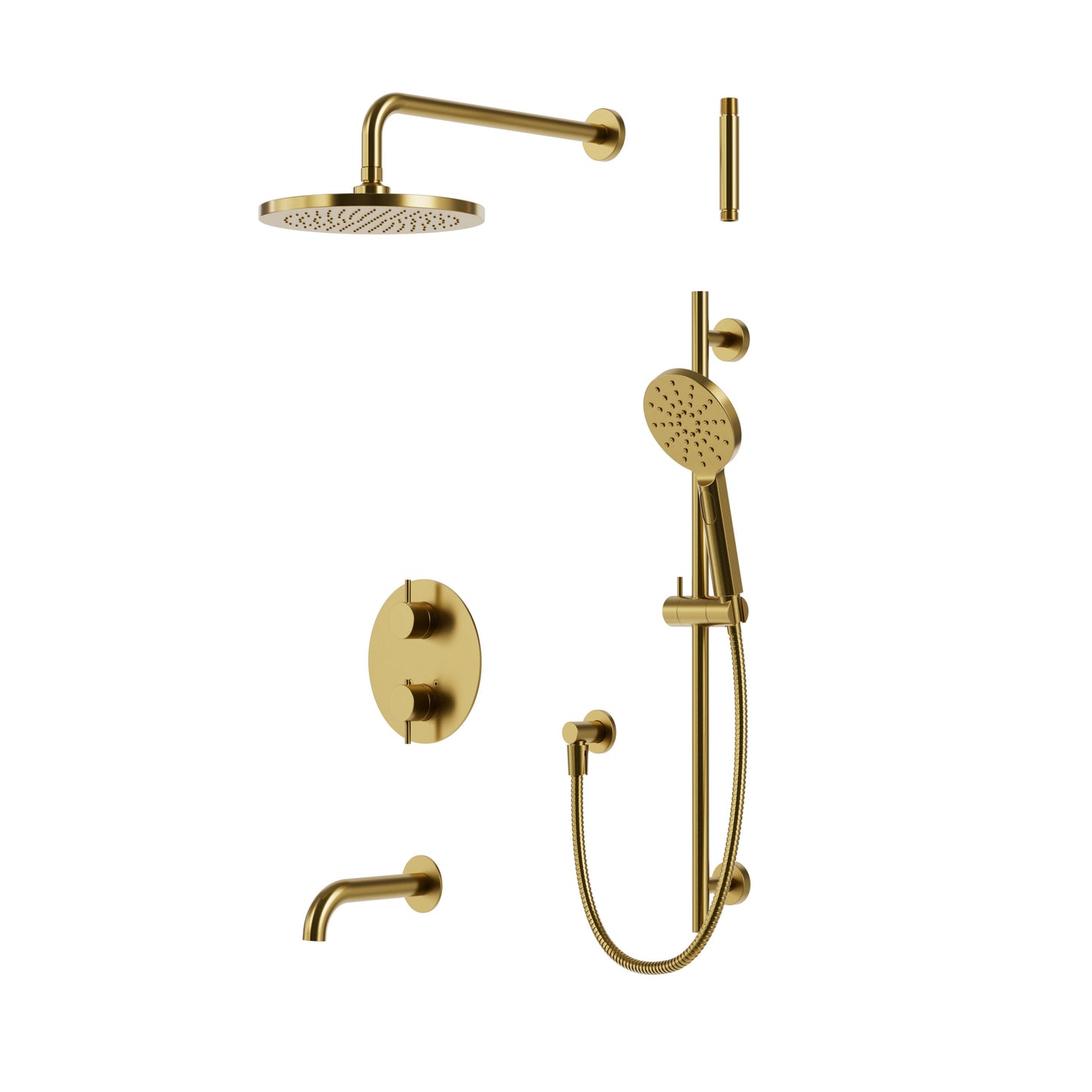 Aqua Brass Umix Thermostatic Shower Trim Kit 3-way Shared