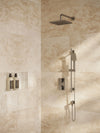 Aqua Brass Square Thermostatic Shower Trim Kit 2-way Non-shared (G)
