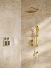 Aqua Brass Square Thermostatic Shower Trim Kit 2-way Non-shared (G)