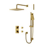 Aqua Brass Square Thermostatic Shower Trim Kit 2-way Non-shared (G)