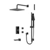 Aqua Brass Square Rounded Thermostatic Shower Trim Kit 3-way Shared