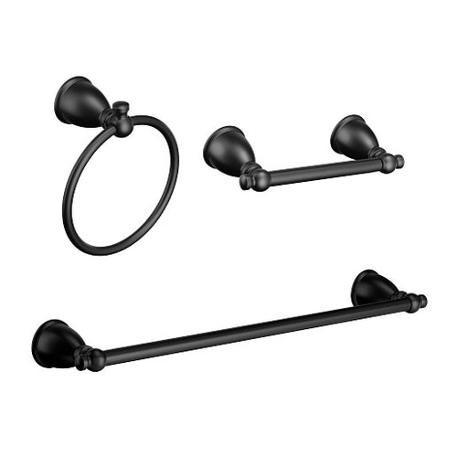 Moen Caldwell 3 Pc Kit: Pivoting Paper Holder, Towel Bar & Towel Ring