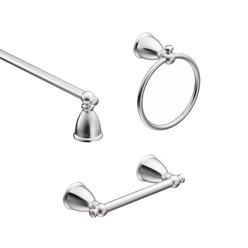 Moen Caldwell 3 Pc Kit: Pivoting Paper Holder, Towel Bar & Towel Ring