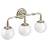 Moen Colinet Chrome three globe bath light