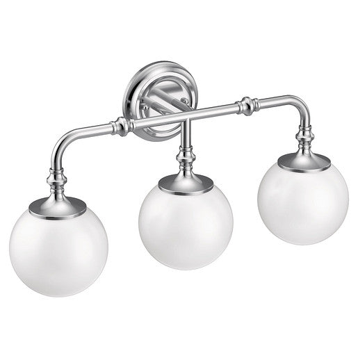 Moen Colinet Chrome three globe bath light