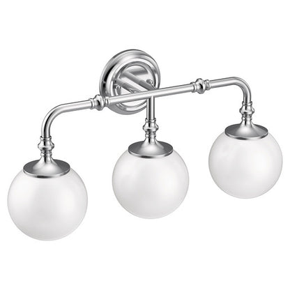 Moen Colinet Chrome three globe bath light