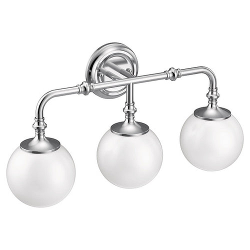 Moen Colinet Chrome three globe bath light