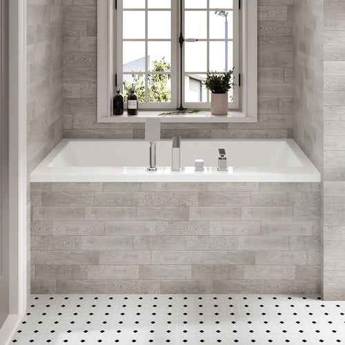 Zitta Bathtub, drop-in with tiling flange, 66", in glossy white
