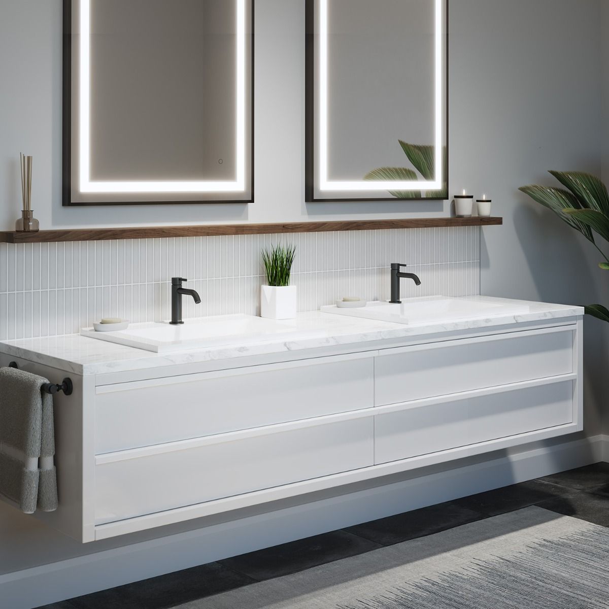 Kalia BASICO - Single hole lavatory faucet with top-Mounted Lever Handle - Push drain and overflow - Matte black – BF2108-160