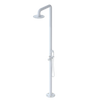 Rubinet Pressure Balance Outdoor Shower with Hand Held Shower & 10" Shower Head - 304 Stainless Steel Matt White