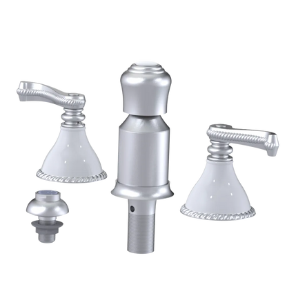 Rubinet Bidet Fitting with Spray, Diverter, and Vacum Breaker (Less Drain) Satin Chrome