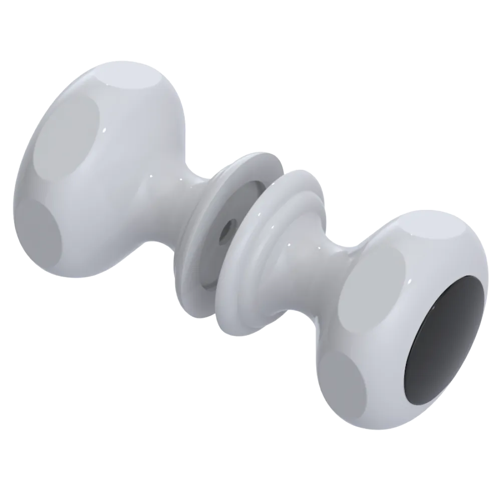 Rubinet Shower Door Knob (set) White