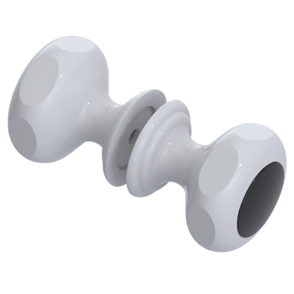 Rubinet Shower Door Knob (set) White