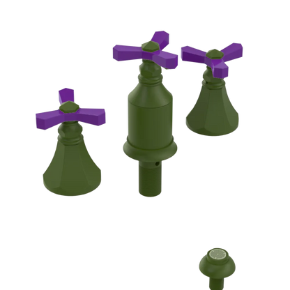 Rubinet Bidet Fitting with Spray, Diverter, and Vacum Breaker (Less Drain) Green Envy