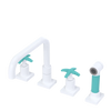 Rubinet Widespread Kitchen Set with Genesis Spout with Hand Spray White
