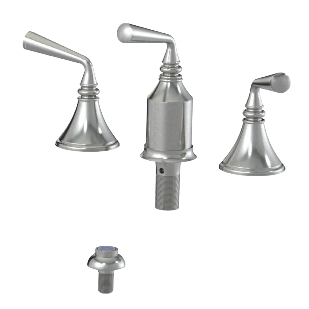 Rubinet Bidet Fitting with Spray, Diverter, and Vacum Breaker (Less Drain) Satin Nickel