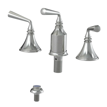 Rubinet Bidet Fitting with Spray, Diverter, and Vacum Breaker (Less Drain) Satin Nickel