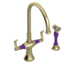 Rubinet Two Handle Single Hole Kitchen Set with Hand Spray Gold