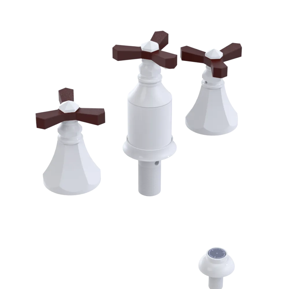 Rubinet Bidet Fitting with Spray, Diverter, and Vacum Breaker (Less Drain) White