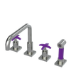 Rubinet Widespread Kitchen Set with Genesis Spout with Hand Spray Satin Nickel
