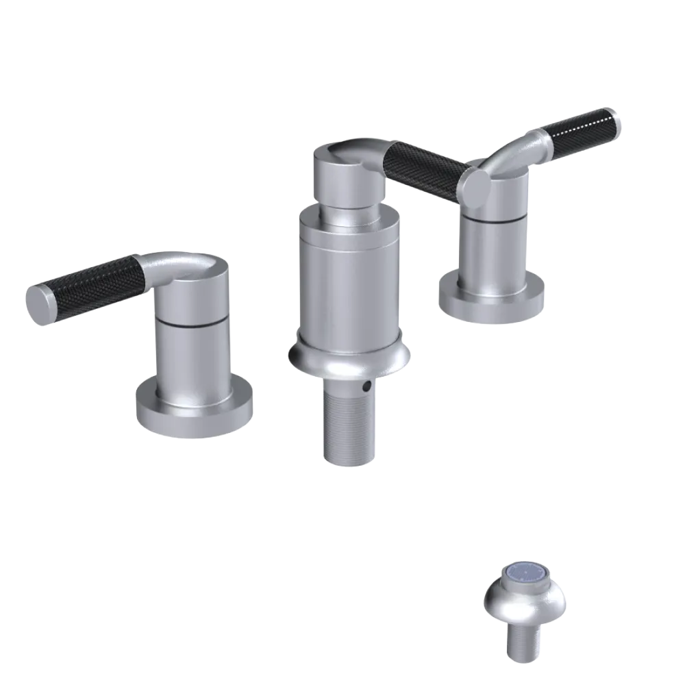 Rubinet Bidet Fitting with Spray, Diverter, and Vacum Breaker (Less Drain) Satin Chrome