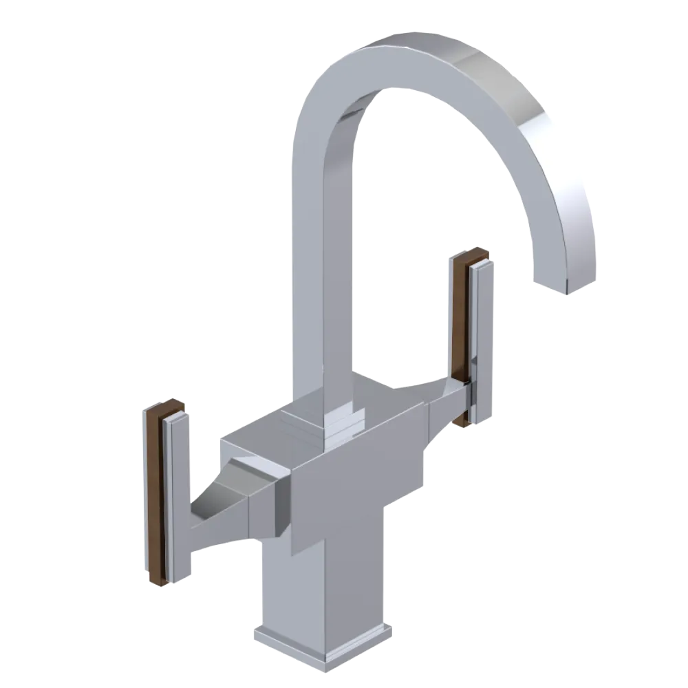 Rubinet Single Hole Dual Handle Lav. Set. (less drain) Chrome