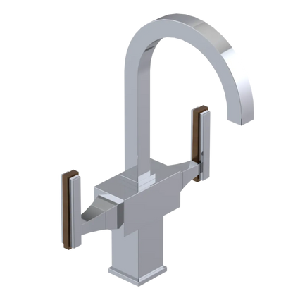 Rubinet Single Hole Dual Handle Lav. Set. (less drain) Chrome