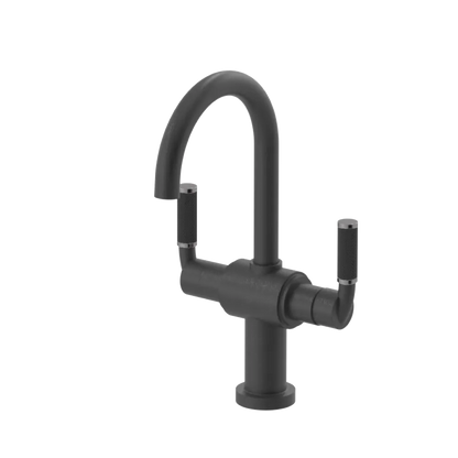 Rubinet Single Hole Dual Handle Lav. Set. (less drain) Matt Black