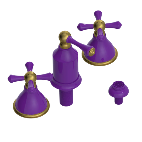 Rubinet Bidet Fitting with Spray, Diverter, and Vacum Breaker (Less Drain) Purple Haze