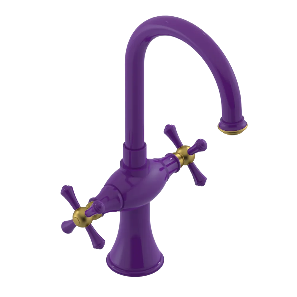 Rubinet Single Hole Dual Handle Lav. Set. (less drain) Purple Haze