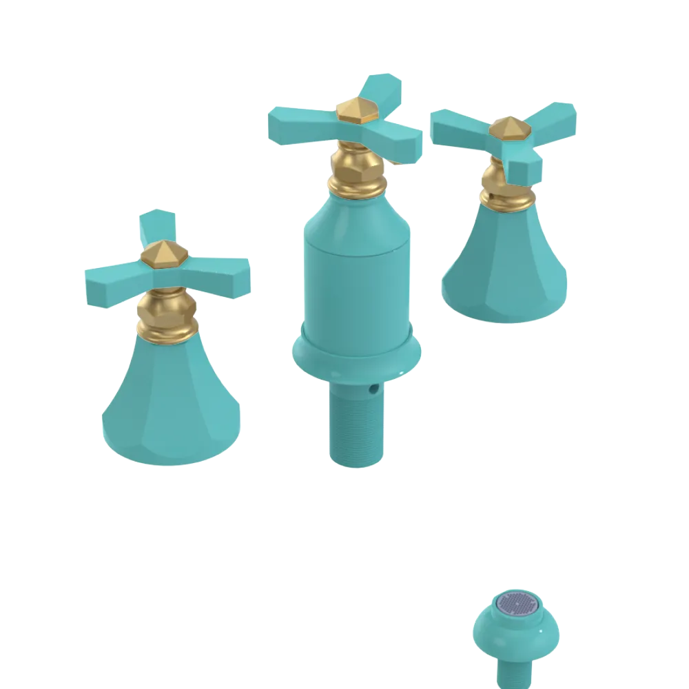 Rubinet Bidet Fitting with Spray, Diverter, and Vacum Breaker (Less Drain) Aqua