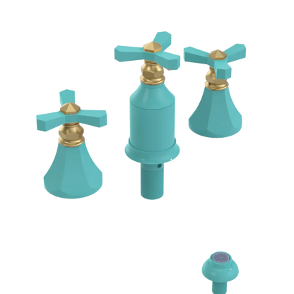 Rubinet Bidet Fitting with Spray, Diverter, and Vacum Breaker (Less Drain) Aqua