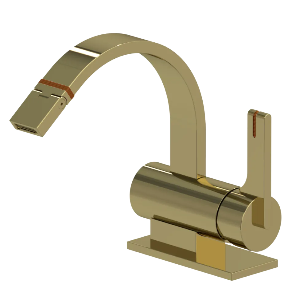 Rubinet Single Control Bidet Fitting (less drain) Natural Brass