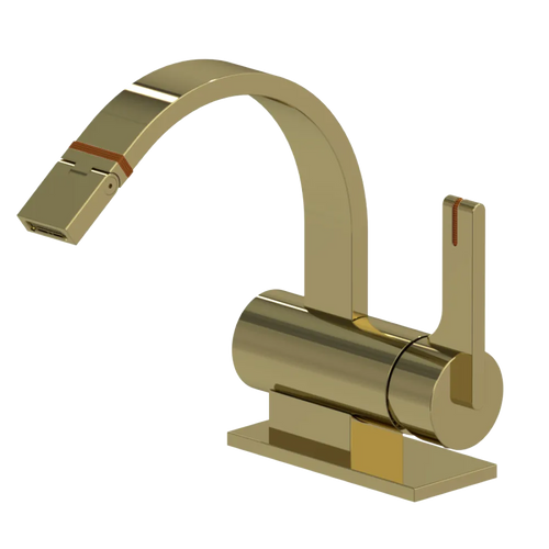 Rubinet Single Control Bidet Fitting (less drain) Natural Brass