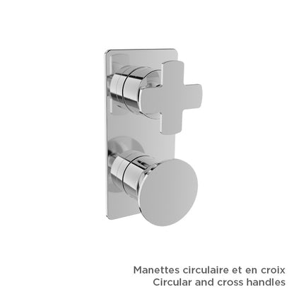 Baril Thermostatic pressure balanced shower valve with 2-way diverter (without handle)