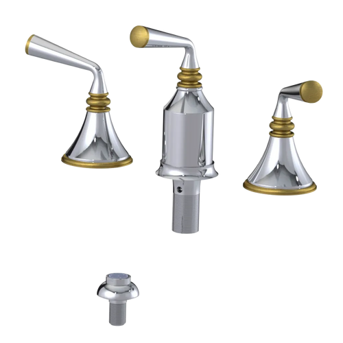 Rubinet Bidet Fitting with Spray, Diverter, and Vacum Breaker (Less Drain) Chrome