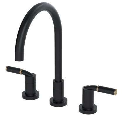 Rubinet Widespread Kitchen Set Matt Black