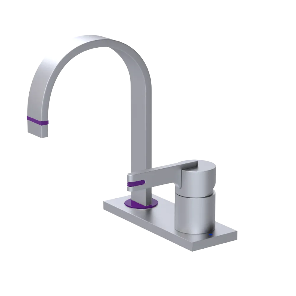 Rubinet 4" Centre Single Control Lav. Set (less drain) Satin Chrome