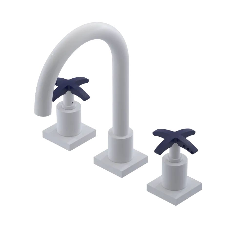 Rubinet Widespread Lav. Set. (less drain) White