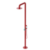 Rubinet Pressure Balance Outdoor Shower with Hand Held Shower & 10" Shower Head - 304 Stainless Steel Red