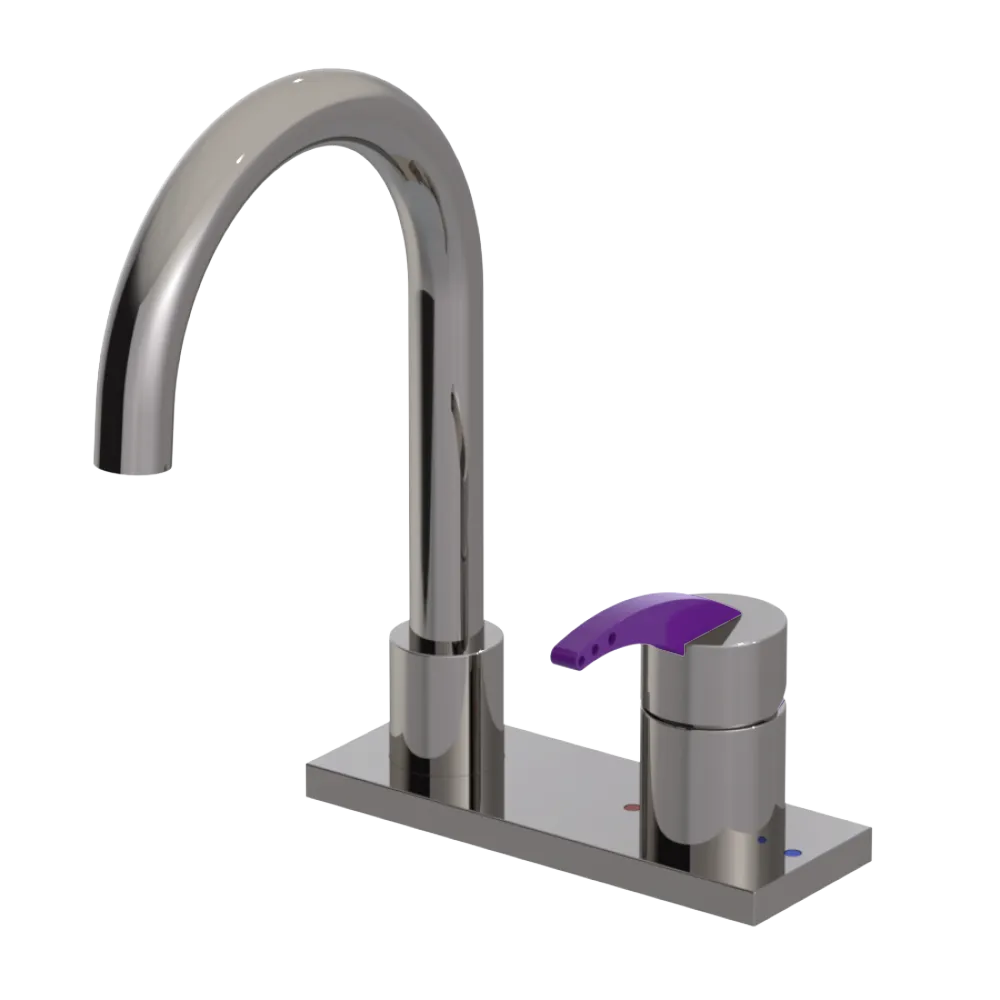 Rubinet 4" Centre Single Control Lav. Set. (less drain) Polished Nickel