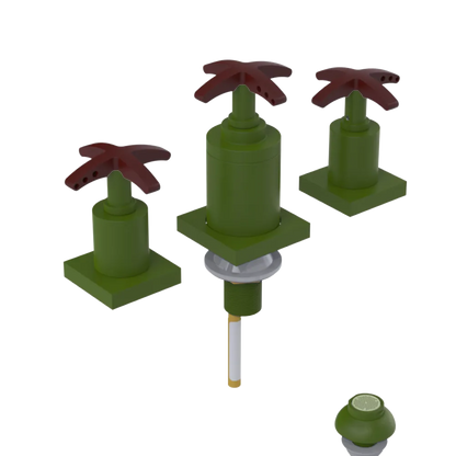 Rubinet Bidet Fitting with Spray, Diverter, and Vacuum Breaker (less drain) Green Envy