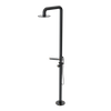 Rubinet Pressure Balance Outdoor Shower with Hand Held Shower & 10" Shower Head (with shelf) - 304 Stainless Steel Black